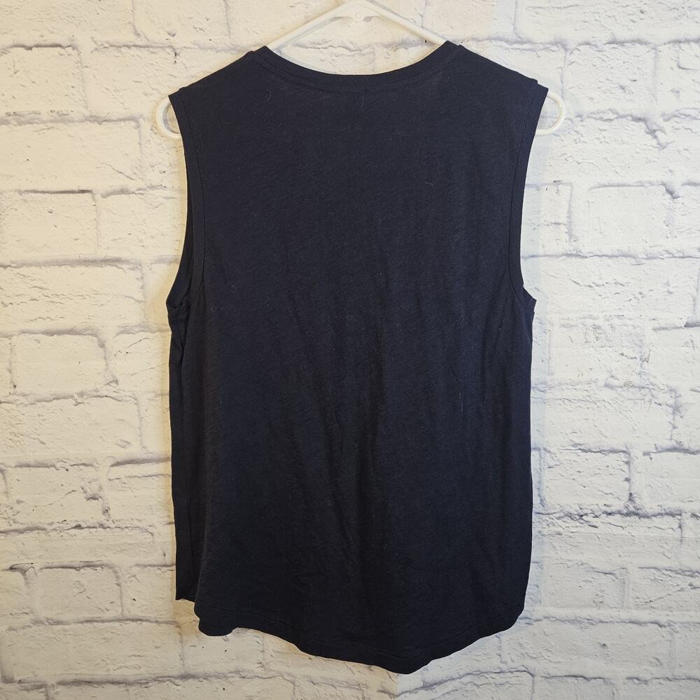 J.Crew Beaded Stacked Sequins Stripe Shell Tank S Navy Blue NWT - Picture 3 of 5